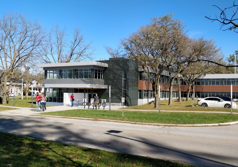 A mockup of the completed exterior of the new Maplewoods Centre